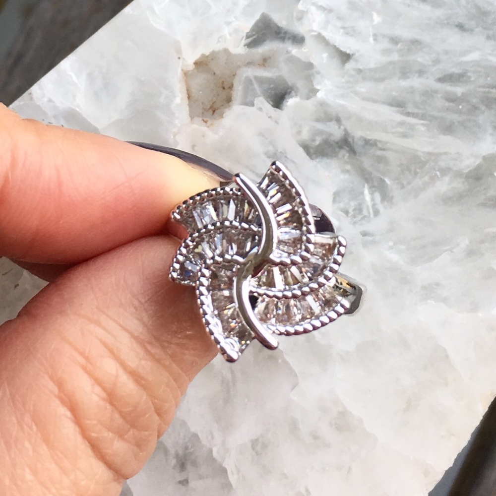Multi Layer White Sapphire Rings - Picture 2 of 8